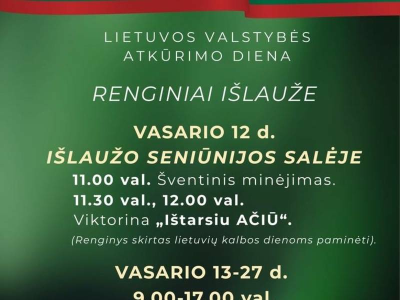 Events dedicated to the Day of the Restoration of the Lithuanian State in Išlaus