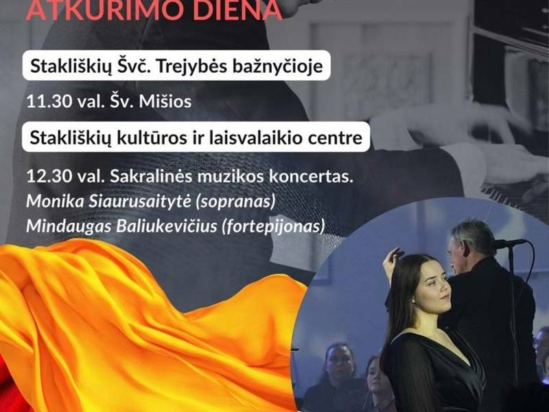 Renginiai, skirti Lietuvos valstybės atkūrimo dienai Stakliškėse