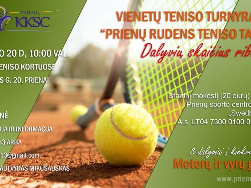 Vienetų teniso turnyras ,,Prienų rudens teniso taurė“