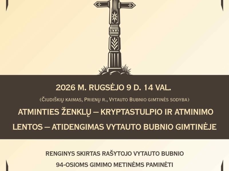 The event is dedicated to the 94th anniversary of the birth of writer Vytautas Bubnis