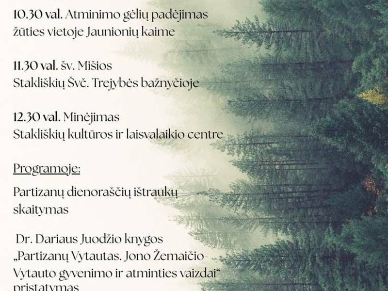 Commemoration of the 75th anniversary of the deaths of the officers of the Lithuanian Armed Forces' Defence Forces Headquarters in the village of Jaunioniai