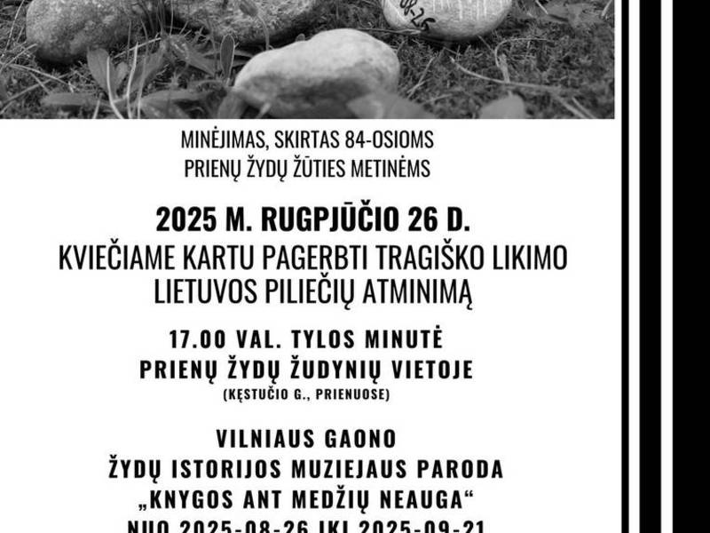 Commemoration dedicated to the 84th anniversary of the death of the Jews of Prienai